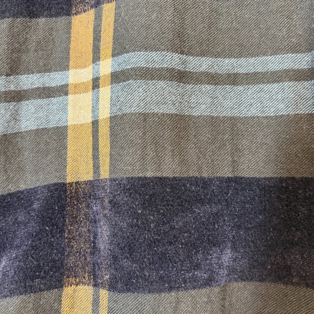 Neirami Italian Plaid Top Made In Italy Wool Blend Designer Blue Brown Small View 5